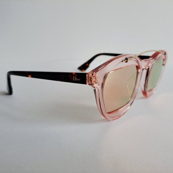 Christian Dior Mania 1 Sunglasses in rose gold and pink with brown lenses - Picture 10 of 16